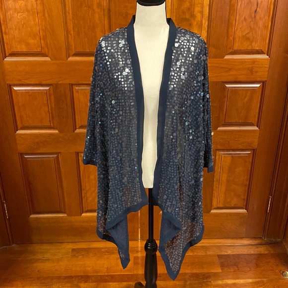 Fun Sequined Blue Top - Picture 1 of 6